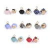 Necklaces 20pcs Natural Stone Pendant Quartz Jasper Polygon Faceted Cube Shape Charms for Women Necklace Earring Gift Jewelry Making