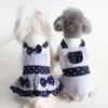 Vestuário de cachorro bonito vestido de laço para cães de estimação moda luxo roupas de verão dropship maltese chihuahua outfit atacado roupas