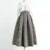 2023 Autumn and Winter Fashion Thousand Bird Checker Half Skirt Temperament Women's High Waist Poached 240113