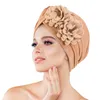 New Solid double Flowers Ruffle Muslim Turban Scarf Women Islamic Inner Hijab Caps Arab Wrap Head Femme Musulman Turbante Mujer