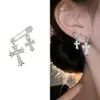 Designer Earrings for Women CH Chromes Cross Jewerlry French with Full Diamond Style Female Celebrity Light 925 Silver Needles Heart Ear Ring Girl Eardrop NLR3