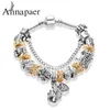 Charme Armbänder Mode Silber Überzogene Armband Mit Krone Perlen Für Frauen DIY Kristall Fit Original Marke Schmuck
