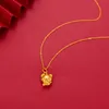 Necklaces Pure Yellow 999 Gold Pendants Necklace for Women Classic Little Tiger Christmas Gifts Jewelry New Trendy