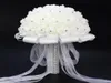 2018 Vackra White Ivory Bridal Bridesmaid Flower Wedding Bouquet Artificial Flower Rose Bouquet Crystal Bridal Bouquets2876375