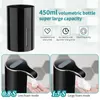 Badtillbehör Set Foam Soap Dispenser Automatisk - Touchless USB -laddningsbar elektrisk 450 ml svart