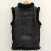 Men's fur leather vest spring and winter warm wool collar vest retro ethnic casual wear 240113