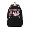 Bolsos Mochila negra de moda Mochilas kawaii de dibujos animados lindos de color rosa Mochilas escolares suaves de estilo al aire libre para mujer Mochila colorida