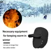 Gorros de ciclismo para hombre, gorro de invierno con orejeras para esquiar al aire libre, senderismo, gorro impermeable para mantener el calor, color negro