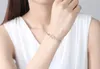 Bracelets à maillons mode coréenne en argent Sterling 925 véritable, cristal d'autriche, chaîne en forme de cœur, bijoux pour femmes