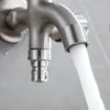 Bathroom Sink Faucets One In Two Out Double Control Washing Machine Faucet Stainless Steel 304 Multi-function Quick Open Wire Drawing
