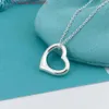 Tiffanyans S925 High Quality Love Heart-shaped Necklace Niche Design Necklace with Fashionable Simple Personality High-end Sense Pendant Clavicle Chain for Women