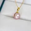 Necklaces Yunli Real Yellow Gold Necklace Pendant Water Drop Natural Freshwater Pearl Pure Au750 Fine Jewelry for Women Pe020