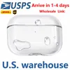 USA Stock grossist för Apple AirPods Pro 2 2: a generation AirPod 3 proffs hörlurar Tillbehör Solid Silikon Skydd Cover Wireless Charging Stuffsäker fodral