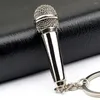 Keychains 2pcs Microphone Key Charm Pendant Decoration Bag Decor Accessory