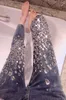 Women's Jeans Luxury Fashion Handmade Sewing Diamond Denim Pants Women Blingbling Shiny Sexy Slim Stretch Skinny Studded