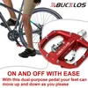 Bucklos mountain bike pedal flatlock clipless ajuste spd rolamento selado duplo pedais mtb sh56 grampo para shimano 240113