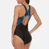 Anfilia Costume da bagno sportivo da donna Costume da bagno sportivo da atleta Bikini stampato Race Back Costume da bagno da spiaggia 240113