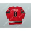 Özel Danny Gruen Michigan Stags Hokey Jersey Top Dikişli S-M-L-XL-XXL-3XL-4XL-5XL-6XL