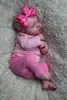 49cm生まれたばかりの女の子人形ソフトな身体loulou目に見える静脈と高品質の手作りの人形を持つ眠っているリアルな3D肌240113