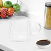 Ensembles de vaisselle Crémier en verre transparent Mini pichet à café lait pour café (60 ml)