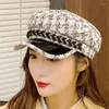 Berets 2024 Chapéu Inverno Confortável Moda Boina Japão e Coreia do Sul Lazer Arte Cap Outono Octagon Painter