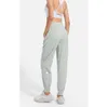 Ll mulheres jogging yoga nono calças bolso leggings de fitness macio cintura alta hip elevador elástico calças casuais com cordão pernas sweatpants S-9