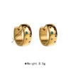 Boucles d'oreilles créoles en acier inoxydable pour femmes, bijoux de luxe, couleur or, Design créatif incrusté de strass en forme de C