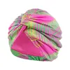 Nya muslimska kvinnor satinfodrad kors ruffle turban hijab bonnet headwear scarf beanie cap elastic twist cap caps headwrap