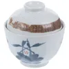 Zestawy naczyń stołowych Bird's Nest Bowl z pokrywką do przyborów do porcji Ceramiczne małe gulasz domowy domek kuchenny splatowe oprogramowanie Wodoodporne naczynie stołowe