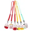 سلاسل المفاتيح 6 PCS Brass Bell Plush Ceychain Bag Accessories Cute Kawaii الحلي