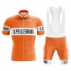 Retro Orange Radfahren Jersey Set Klassische Fahrrad Anzug Bike Bib Kurzarm Männer Shorts Kleidung Por Team Maillot Gel 240113