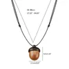 Pendant Necklaces Simple Literary Jewelry Wishing Bottle Vintage Screwable Ebony Acorn