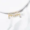 Dingle örhängen inlagd zirkonblomma kvinnors unika design mode bröllop smycken födelsedagspresent