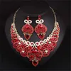 Necklaces Vintage Rhinestone Bridal Necklace Jewelry Charm Heart Necklace&earrings Wedding Jewelry Set for Bride Women Crystal Jewelry