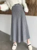 TIGENA tricoté longue Maxi jupe femmes 2023 automne hiver décontracté solide épais chaud une ligne taille haute cheville longueur femme dames 240113
