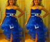 Halter Girls Pageant -klänningar paljetter Pärlor Tiered Royal Blue Flower Girl Dress for Teens Tulle Sash Kids Formal Wear Girls Wedding P6910681