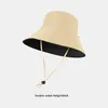 Cappello da pescatore da donna Double Sided Wear Moda a quadretti Summer Beach Protezione del collo Visiera parasole ripiegabile a tesa larga pieghevole invertito Cappello Vietnam