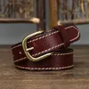 Belts Western Retro Thick Line Design Cow Leather Women Thin Belt Fashion Genuine Pin Buckle With Jeans Dress Female