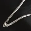 Мужское и женское ожерелье Взрывная цепочка Ожерелье толщиной 5 мм Серебряная цепочка в стиле хип-хоп Золотой браслет