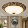 Ceiling Lights European Retro Resin Dimming Bedroom Lamp Living Room Balcony Aisle LED Round El Luxury Lamps Lighting