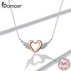 Colares Bamoer Sier Coração com Asas Minimalista Simples Corrente Colar para Mulheres Rosa Cor de Ouro Jóias Bijoux 2020 Colar BSN162