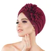 New Solid double Flowers Ruffle Muslim Turban Scarf Women Islamic Inner Hijab Caps Arab Wrap Head Femme Musulman Turbante Mujer
