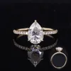 Stargem Elmas Alyans Kadın Gümüş 10K 14K 18K Güzel Mücevher Nişan Moissanite Ring