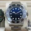 SEA MENS Watch 44mm Movement Watches High Quality Deep Blue Dial Sapphire rostfritt stål Vattentät med justering Buckle Classic Luxury Busines Watch U1