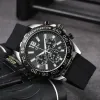 New Tog Men 's Men Luxury Watch Quartz Movement Carrera Calendar 모든 크로노 그래프 다이얼 작업 스테인레스 스틸 스트랩 실리콘 벨트 시계 3 개의 눈 BA0842