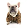 Designer Roupos de cachorro Vestuário de cão de inverno com padrão de flor antigo casaco de pet de pet de pele macia espessada para cães pequenos bulldog francês schnauzer marrom xxl a292