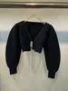Women's Knits Stock High Quality Big King's V-neck Short Loose And Slim Design Water Diamond Bow Cardigan Top Small Coat