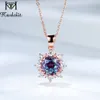 Halsband Kuololit 585 Rose Gold 2CT Natural Alexandrite Gemstone Pendant For Women Solid Sterling Sier Lab Grown Gemstone Necklace