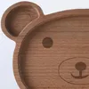 Pratos crianças crianças placa de madeira bandeja prato natural bonito dos desenhos animados utensílios de mesa artesanato ferramenta animal