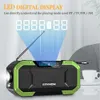 Alto-falantes portáteis sem fio Bluetooth Speaker IPX6 à prova d'água ao ar livre manivela rádio FM com luz LED Bússola solar de emergência SOS 5000mAh